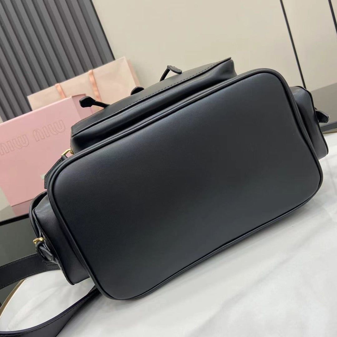 Miu Miu Black Calfskin Leather Backpack