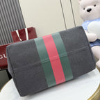 Gucci Black Canvas & Leather Vintage-Finish Tote Bag