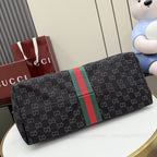 Gucci Black Leather Double G Handbag