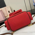 Miu Miu Brown Canvas & Calfskin Leather Backpack