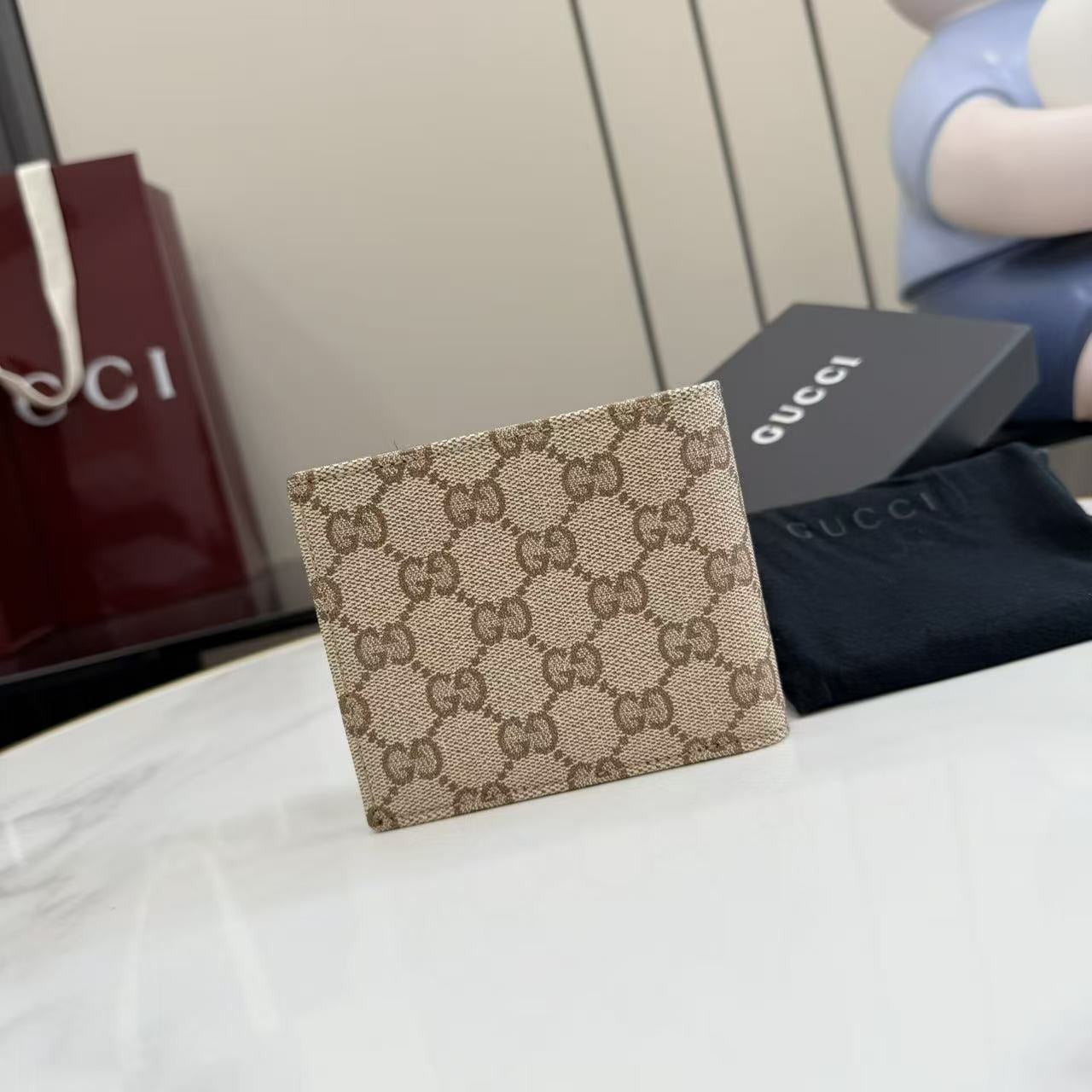 Gucci Brown Canvas & Leather Wallet