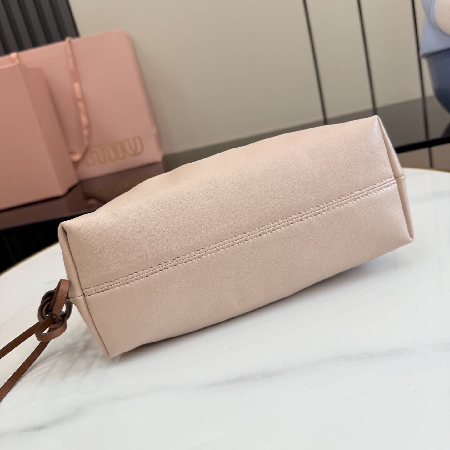 Miu Miu Pink Leather Bow Shoulder Bag