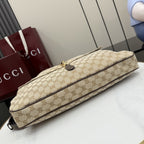 Gucci Brown Canvas & Leather Jackie 1961 Crossbody Bag