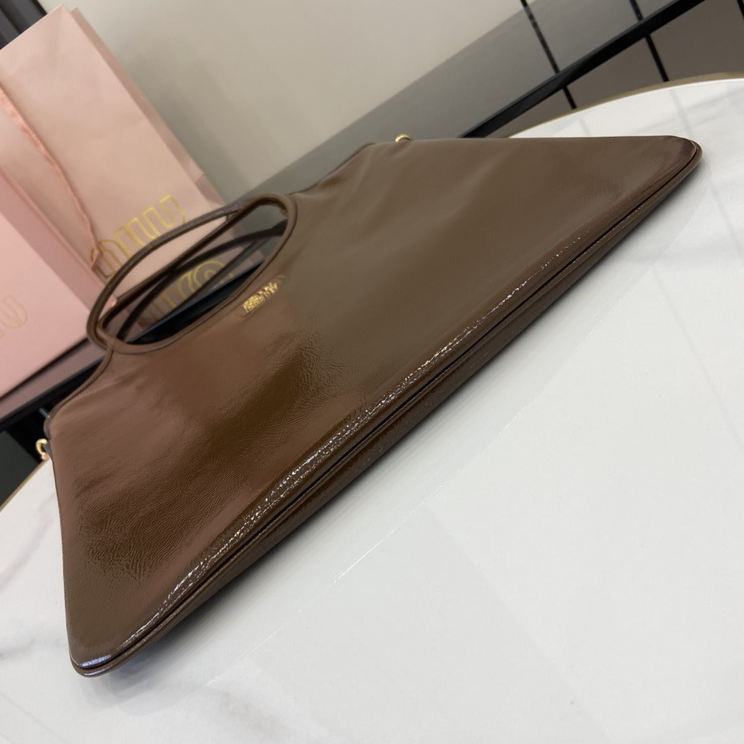 Miu Miu Lambskin Leather Logo Tote Bag