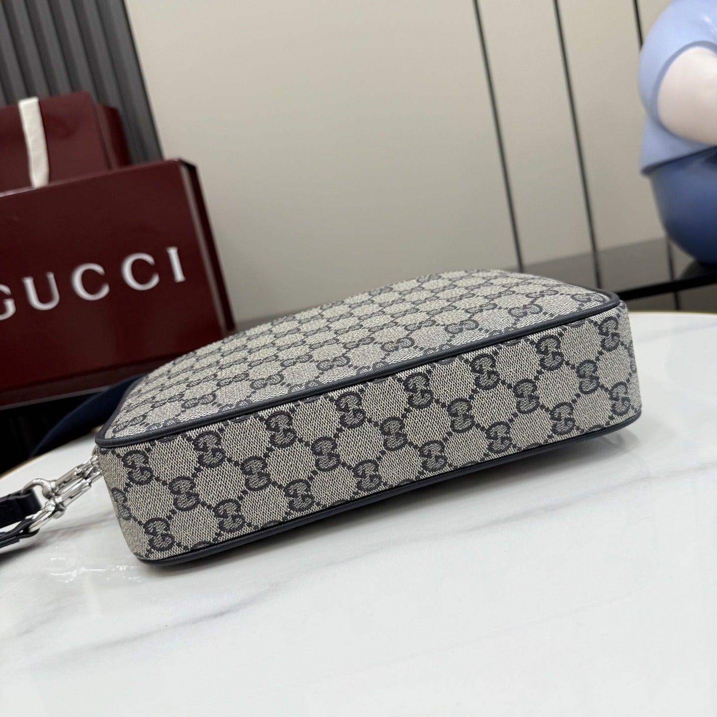 Gucci Canvas & Leather Zip Crossbody Bag