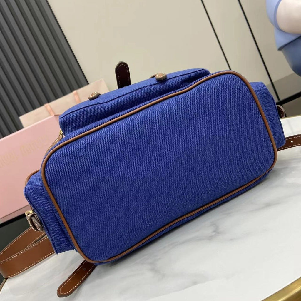 Miu Miu Brown Canvas & Calfskin Leather Backpack