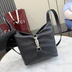 Gucci Black Leather Lock Handbag