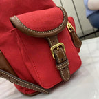 Miu Miu Brown Canvas & Calfskin Leather Backpack