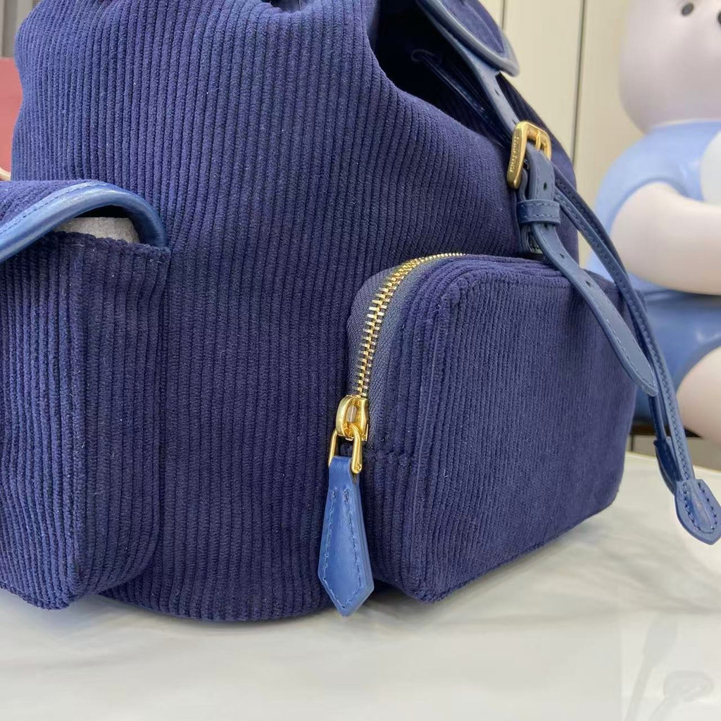 Miu Miu Corduroy & Calfskin Leather Backpack