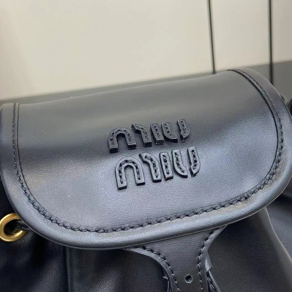 Miu Miu Black Calfskin Leather Backpack