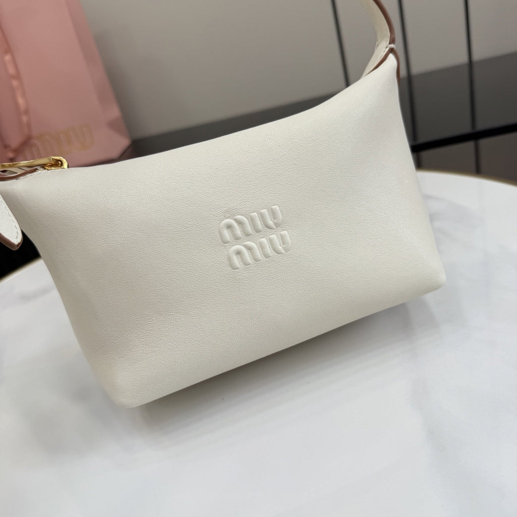 Miu Miu White Patent Leather Logo Handbag