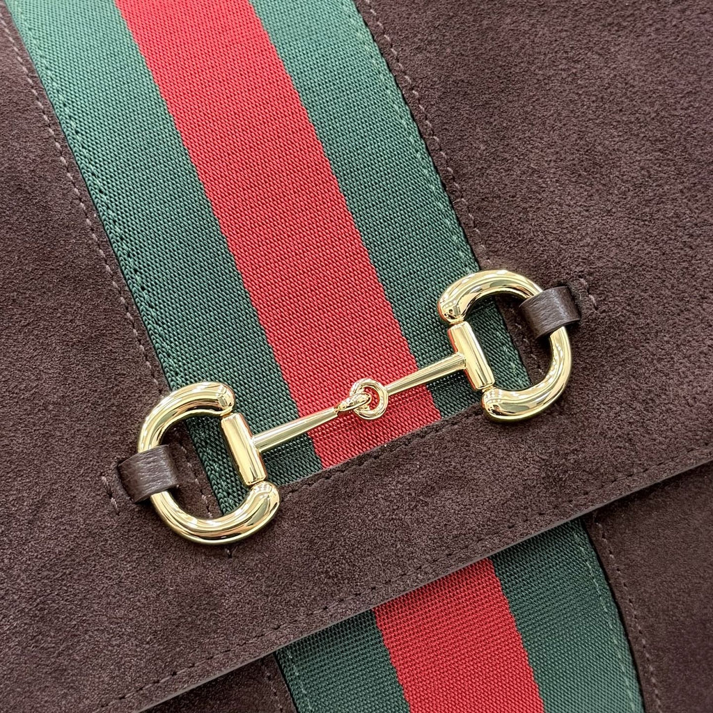 Gucci Brown Leather & Canvas Logo Handbag