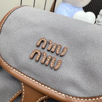 Miu Miu Brown Canvas & Calfskin Leather Backpack