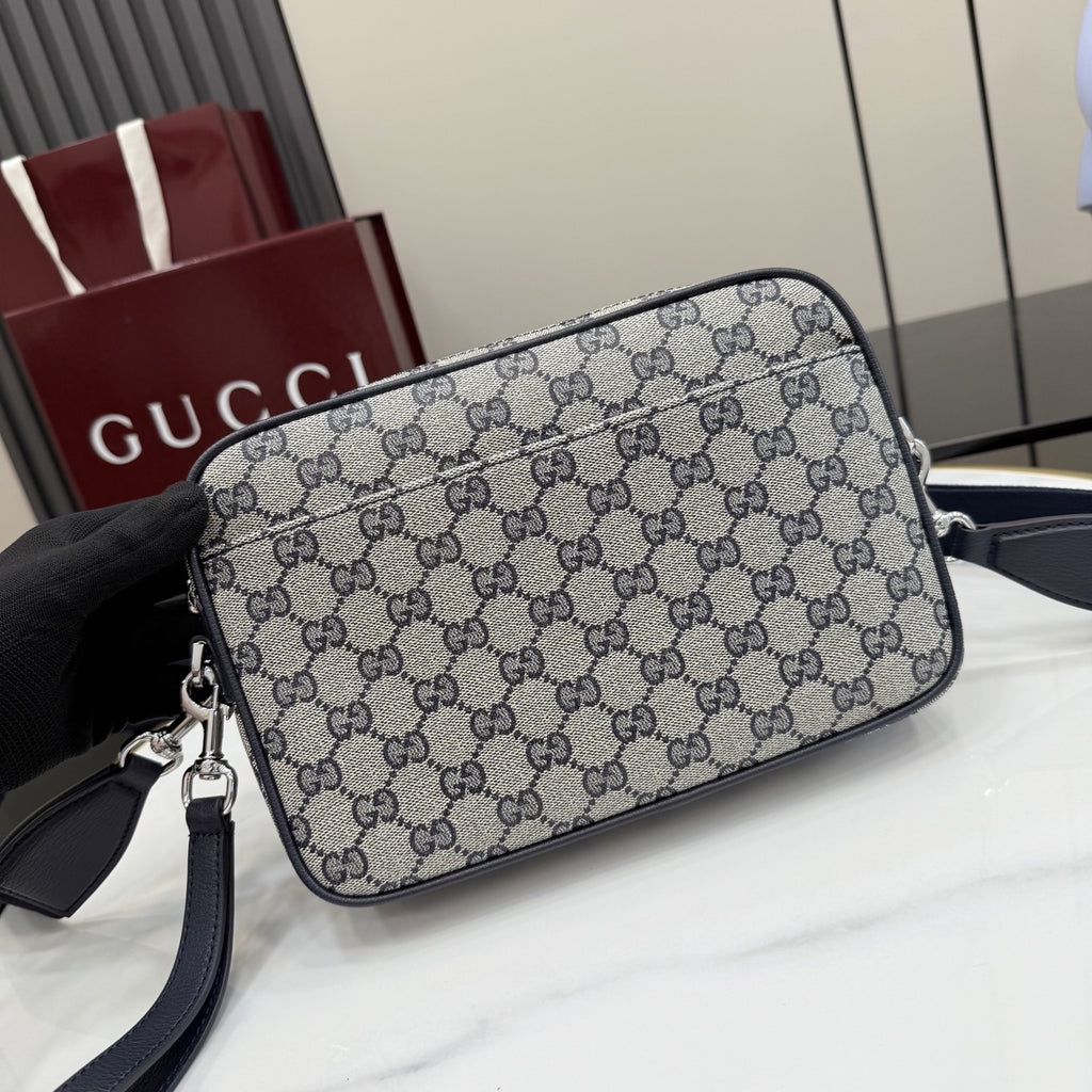 Gucci Canvas & Leather Zip Crossbody Bag