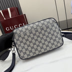 Gucci Canvas & Leather Zip Crossbody Bag