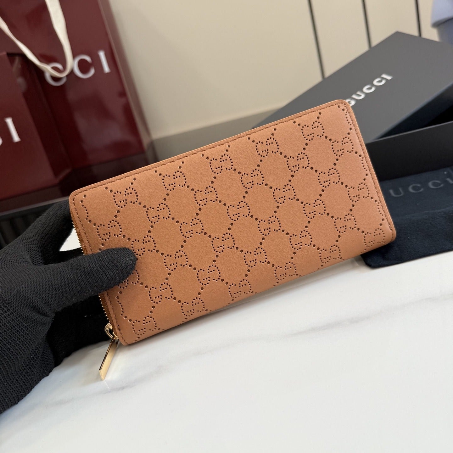 Gucci Brown Leather Logo Wallet