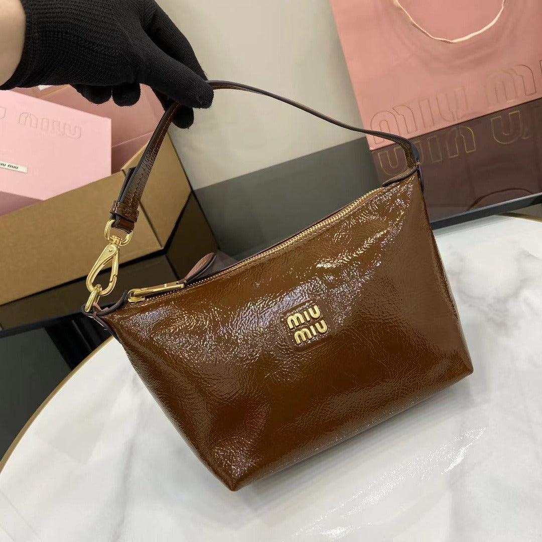 Miu Miu Patent Leather Logo Handbag