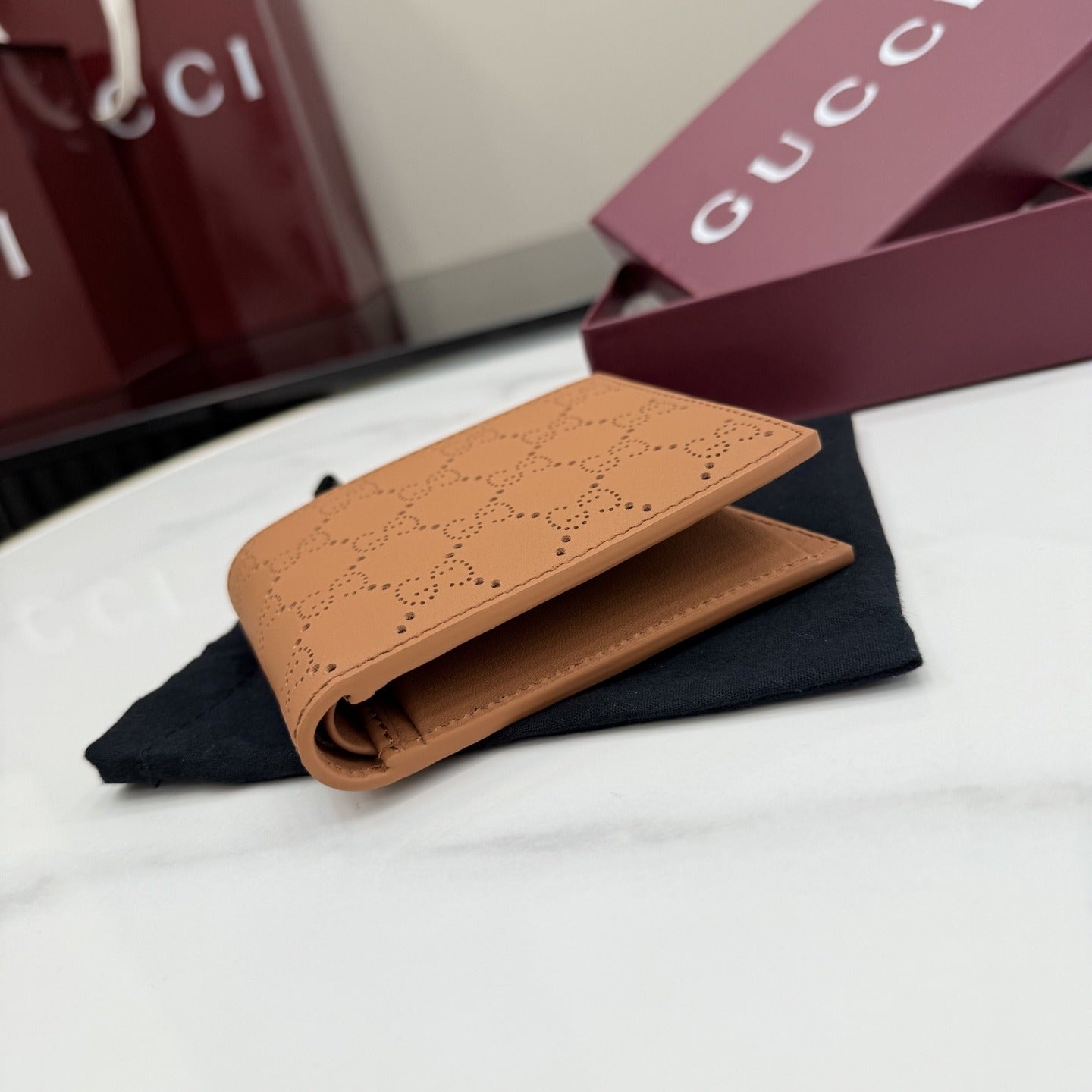 Gucci Brown Leather Logo Wallet
