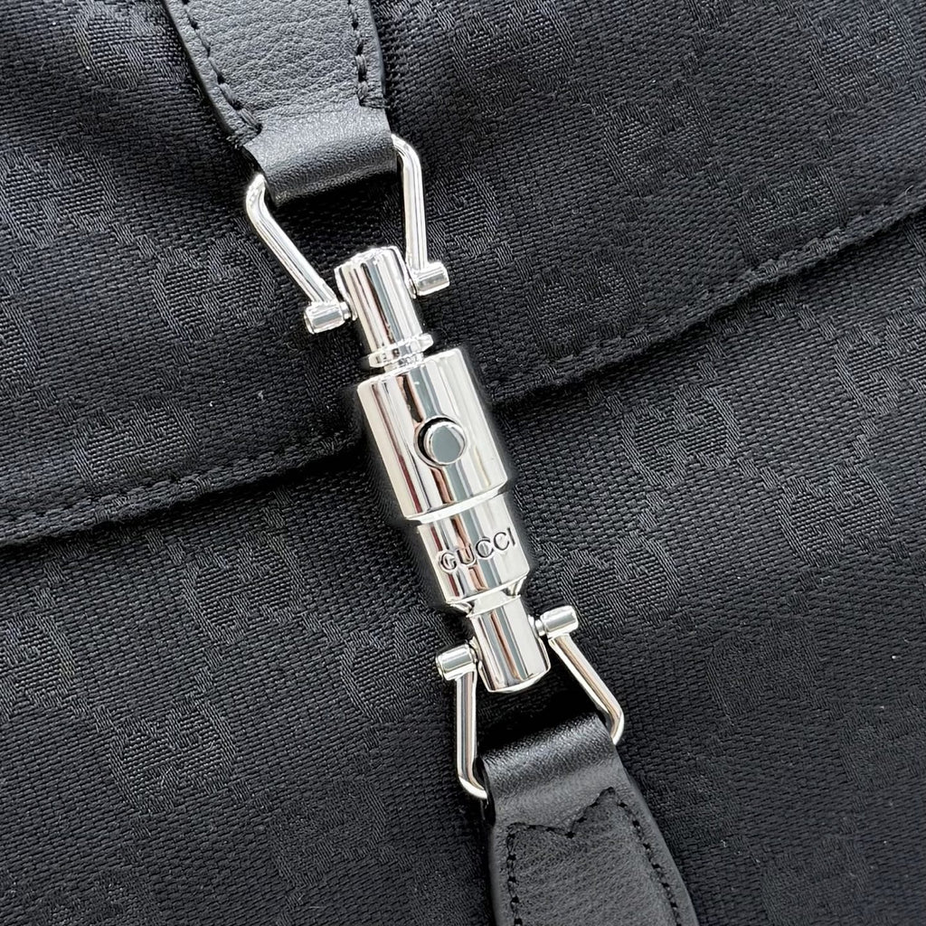 Gucci Black Canvas & Leather Jackie 1961 Crossbody Bag