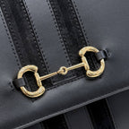Gucci Black Leather & Canvas Zip Handbag