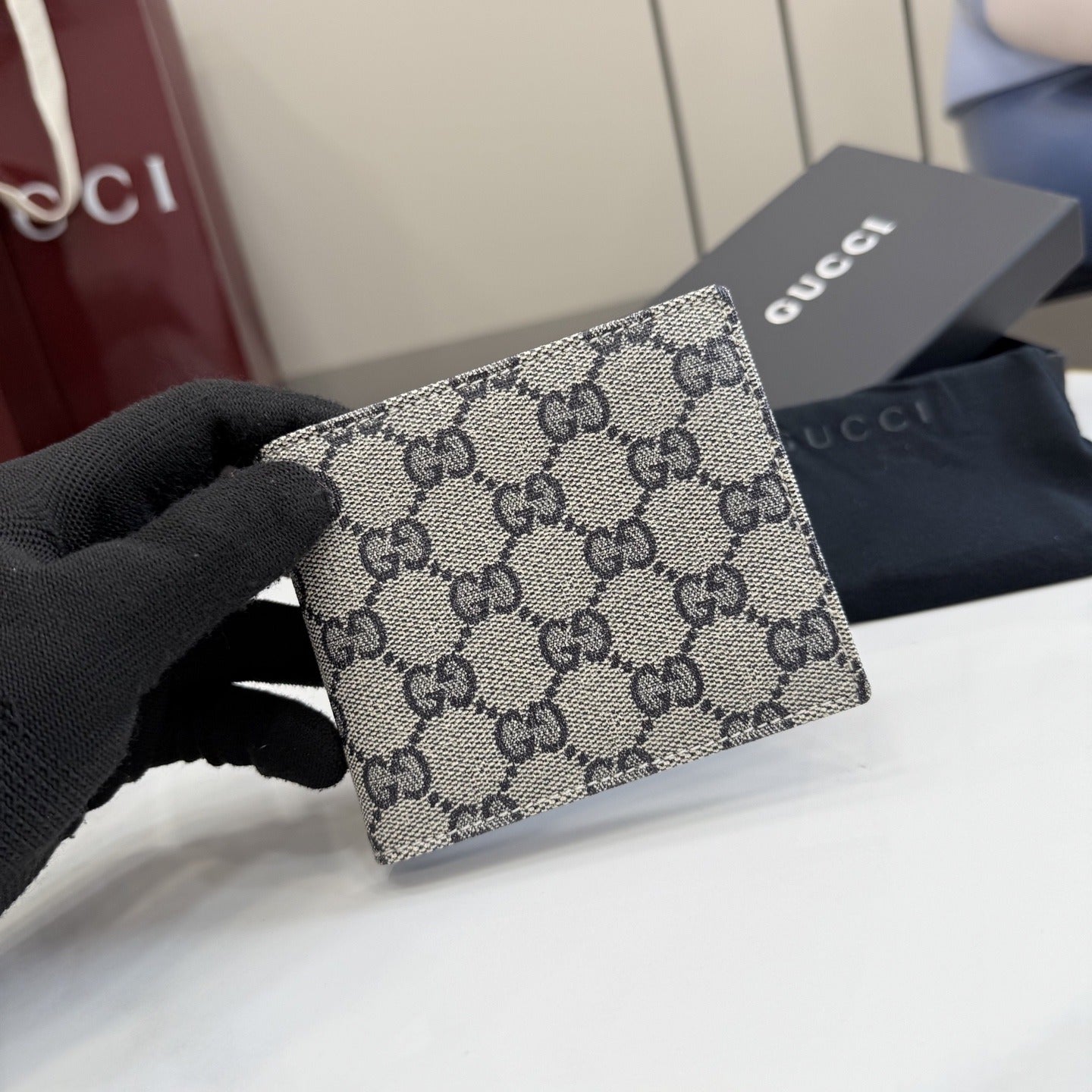 Gucci Canvas & Leather Logo Wallet