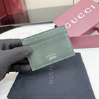 Gucci Green Leather Logo Card Holder