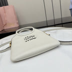Miu Miu White Leather Logo Tote Bag