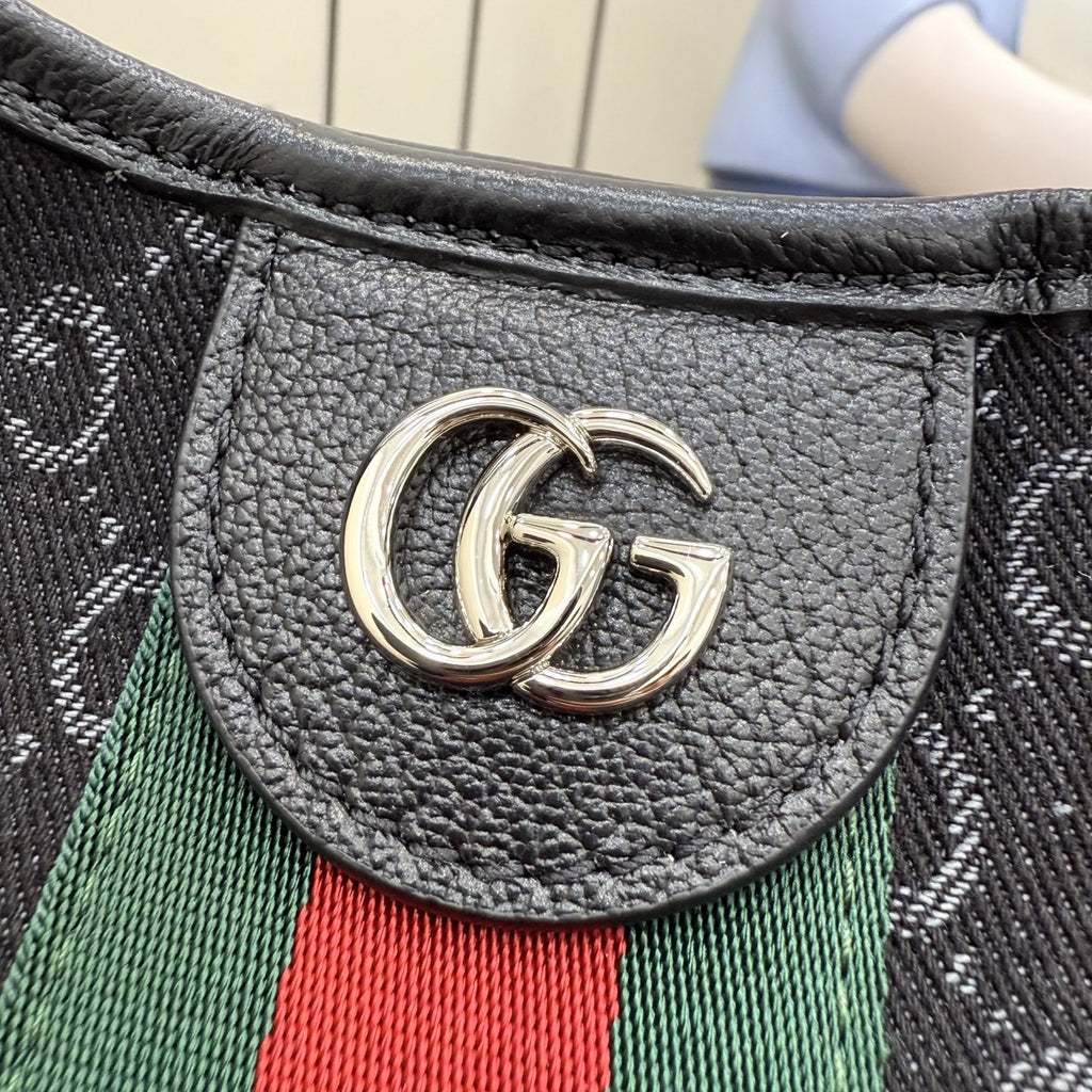 Gucci Black Leather Double G Handbag