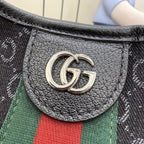Gucci Black Leather Double G Handbag