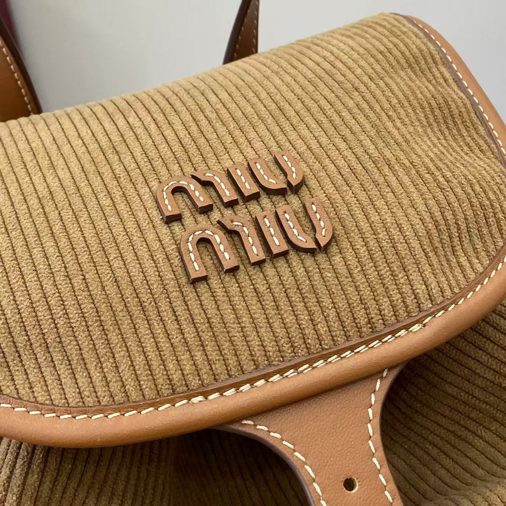 Gucci Corduroy & Calfskin Leather Backpack