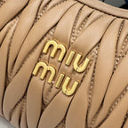 Miu Miu Brown Lambskin Leather Vintage-Finish Handbag