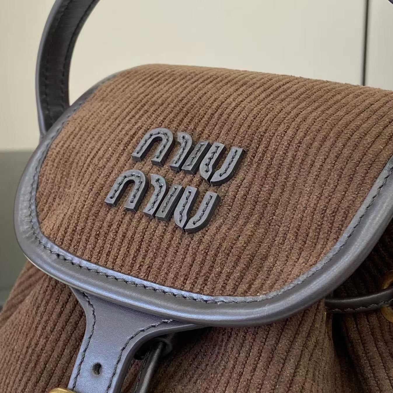 Gucci Corduroy & Calfskin Leather Backpack