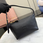 Miu Miu Black Patent Leather Logo Handbag