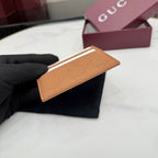 Gucci Brown Leather Openwork Card Holder
