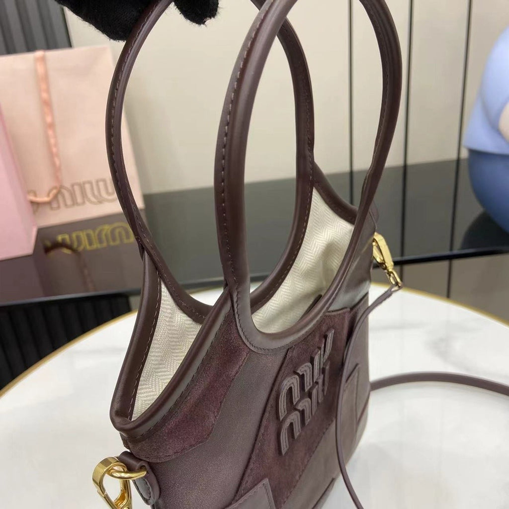 Miu Miu Leather Logo Tote Bag