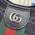 Gucci Black Denim & Leather Double G Clutch