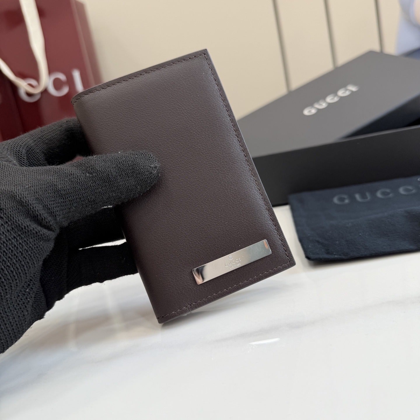Gucci Brown Leather Card Holder
