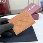Gucci Brown Leather Openwork Card Holder
