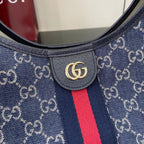 Gucci White Denim Double G Tote Bag