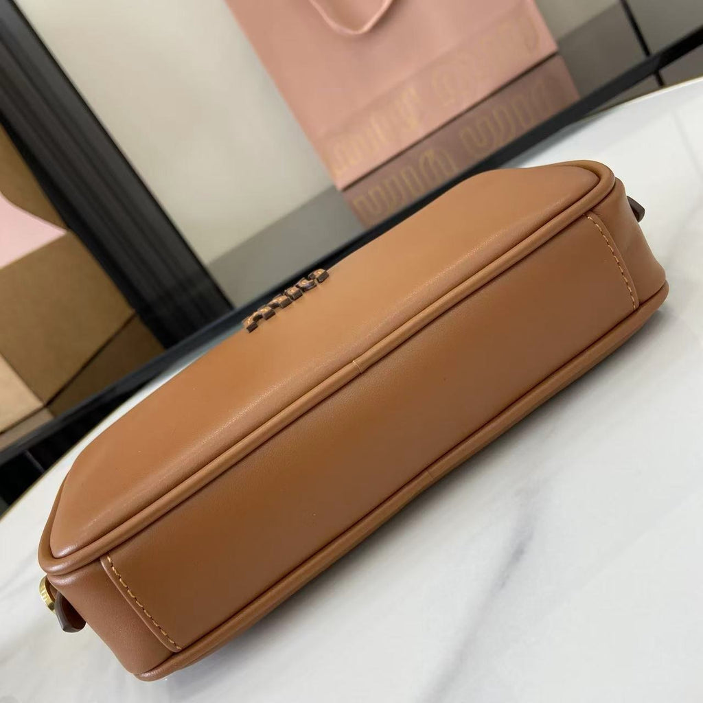 Miu Miu Calfskin Leather & Cotton Colorblock Handbag