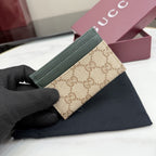 Gucci Brown Canvas & Leather Card Holder