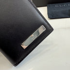 Gucci Black Leather & Canvas Card Holder