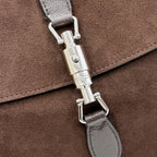 Gucci Brown Lambskin Leather Jackie 1961 Crossbody Bag