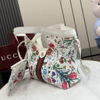 Gucci White Leather Double G Tote Bag