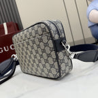 Gucci Canvas & Leather Zip Crossbody Bag