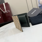 Gucci Brown Canvas & Leather Logo Wallet