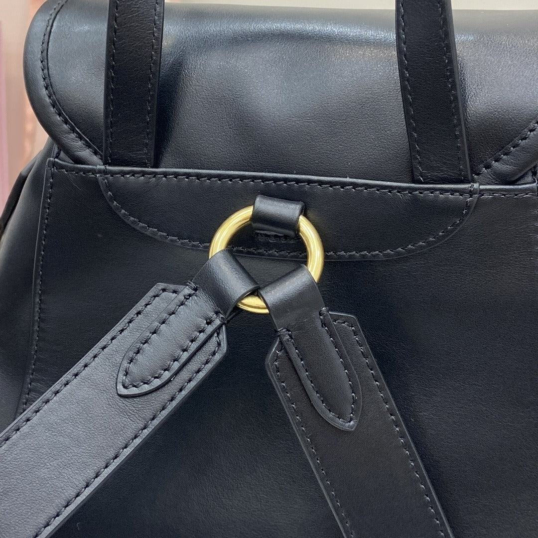 Miu Miu Black Calfskin Leather Backpack