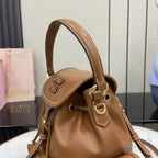 Miu Miu Brown Calfskin Leather Backpack
