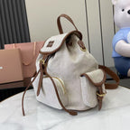 Miu Miu Brown Canvas & Calfskin Leather Backpack