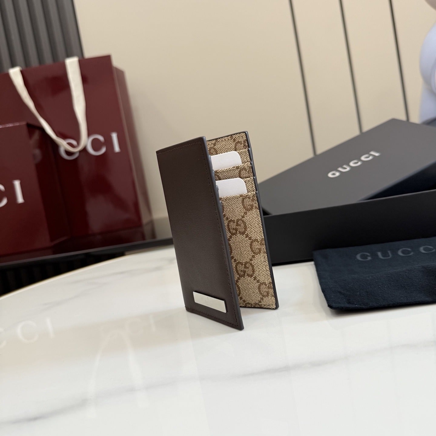 Gucci Brown Leather Card Holder